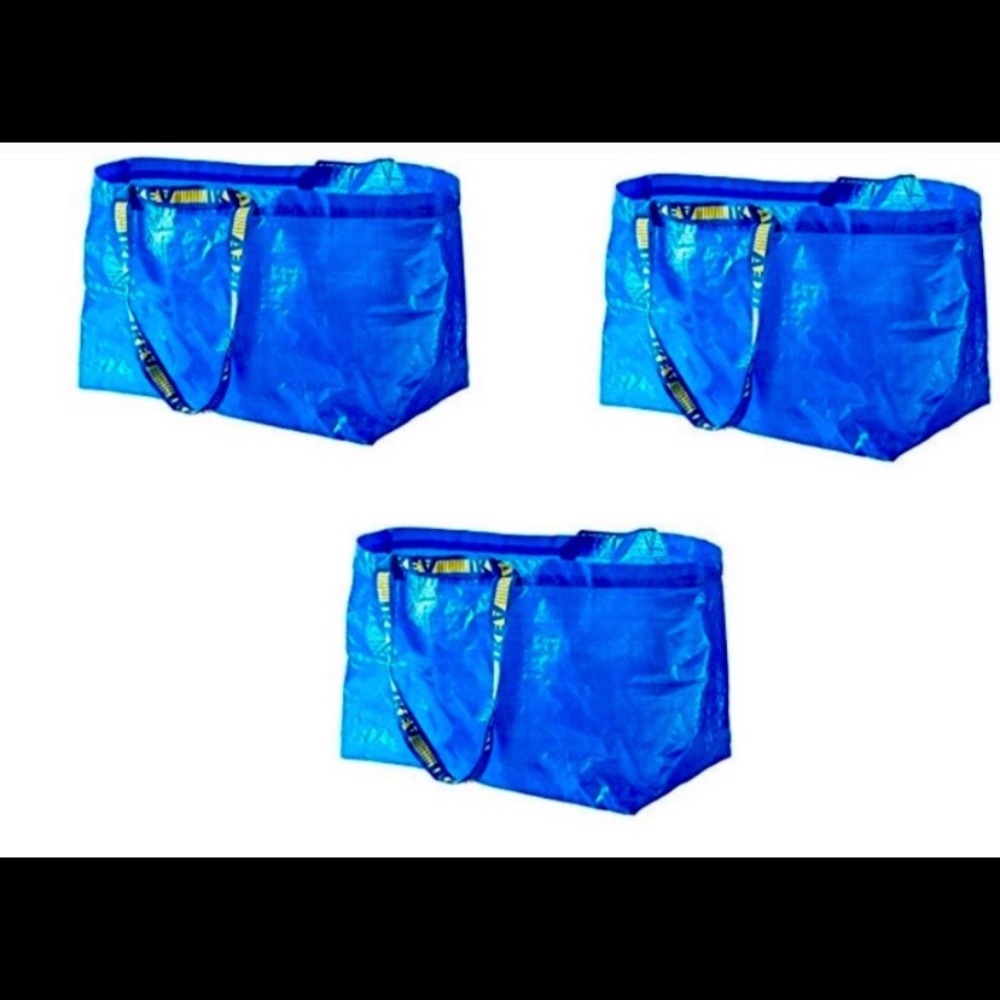 3 blue Bags Ikea of Sweden 🇸🇪 shopping bags new organizing donation